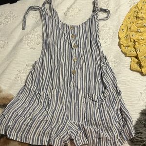 blue and white striped romper/swimsuit coverup. size small